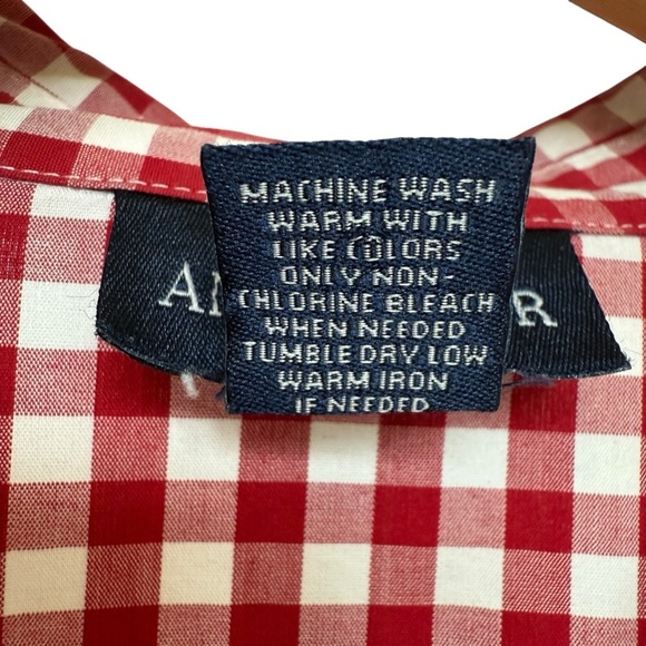 VINTAGE! 90’s Y2K Ann Taylor Women's Red Check Button-Up Shirt L Casual Fall - Picture 5 of 5